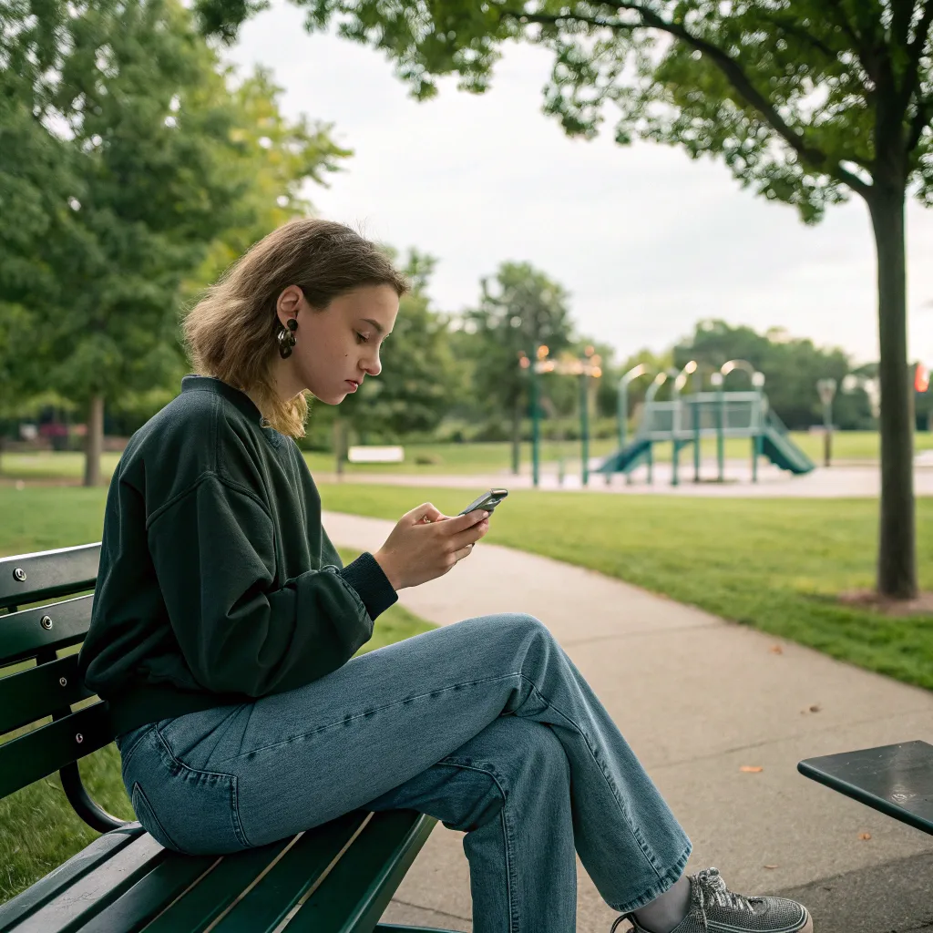Emily Carter using her IPHONEITA at the park