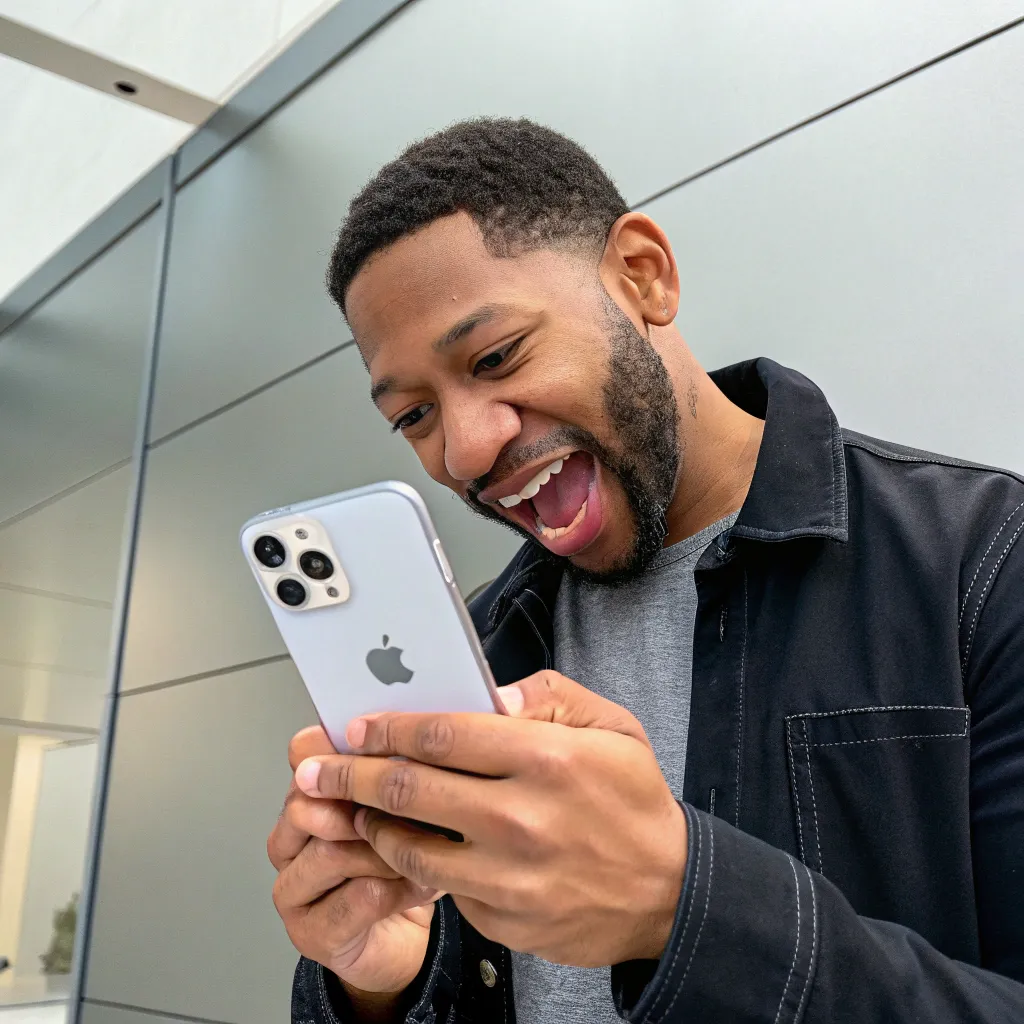 Michael Thompson exploring the features of his new IPHONEITA